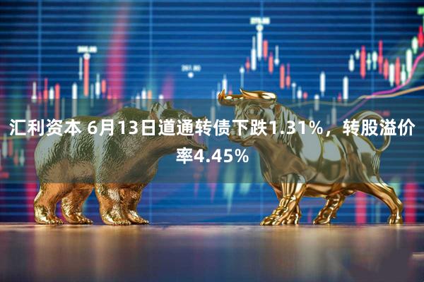 汇利资本 6月13日道通转债下跌1.31%，转股溢价率4.45%