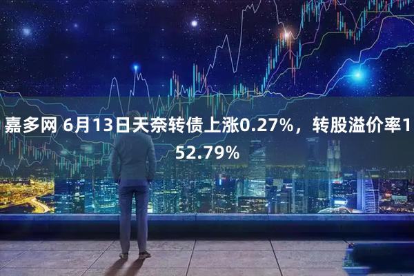 嘉多网 6月13日天奈转债上涨0.27%，转股溢价率152.79%