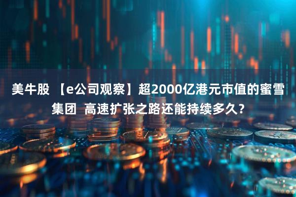 美牛股 【e公司观察】超2000亿港元市值的蜜雪集团  高速扩张之路还能持续多久？